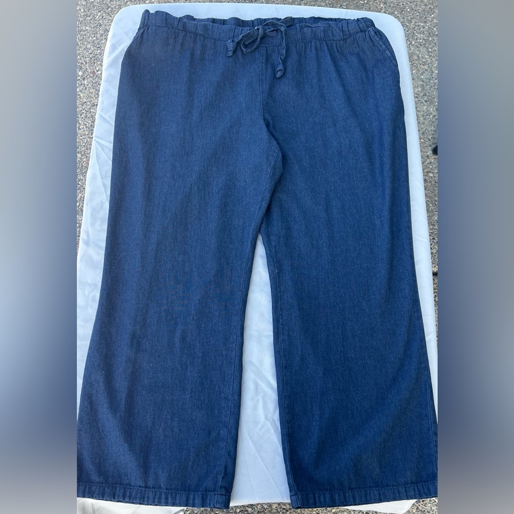 NWOT Woman Within Navy Wide Leg Jeans #normcore